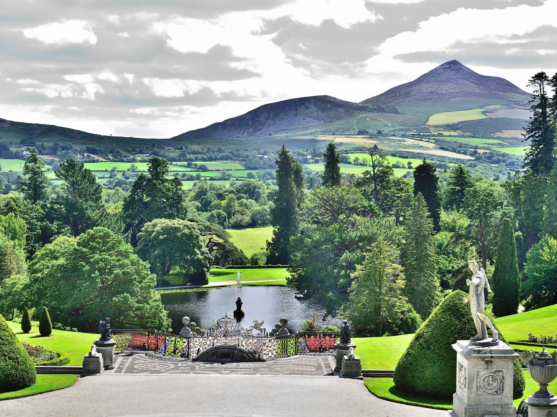 Grand European country house formal garden estate