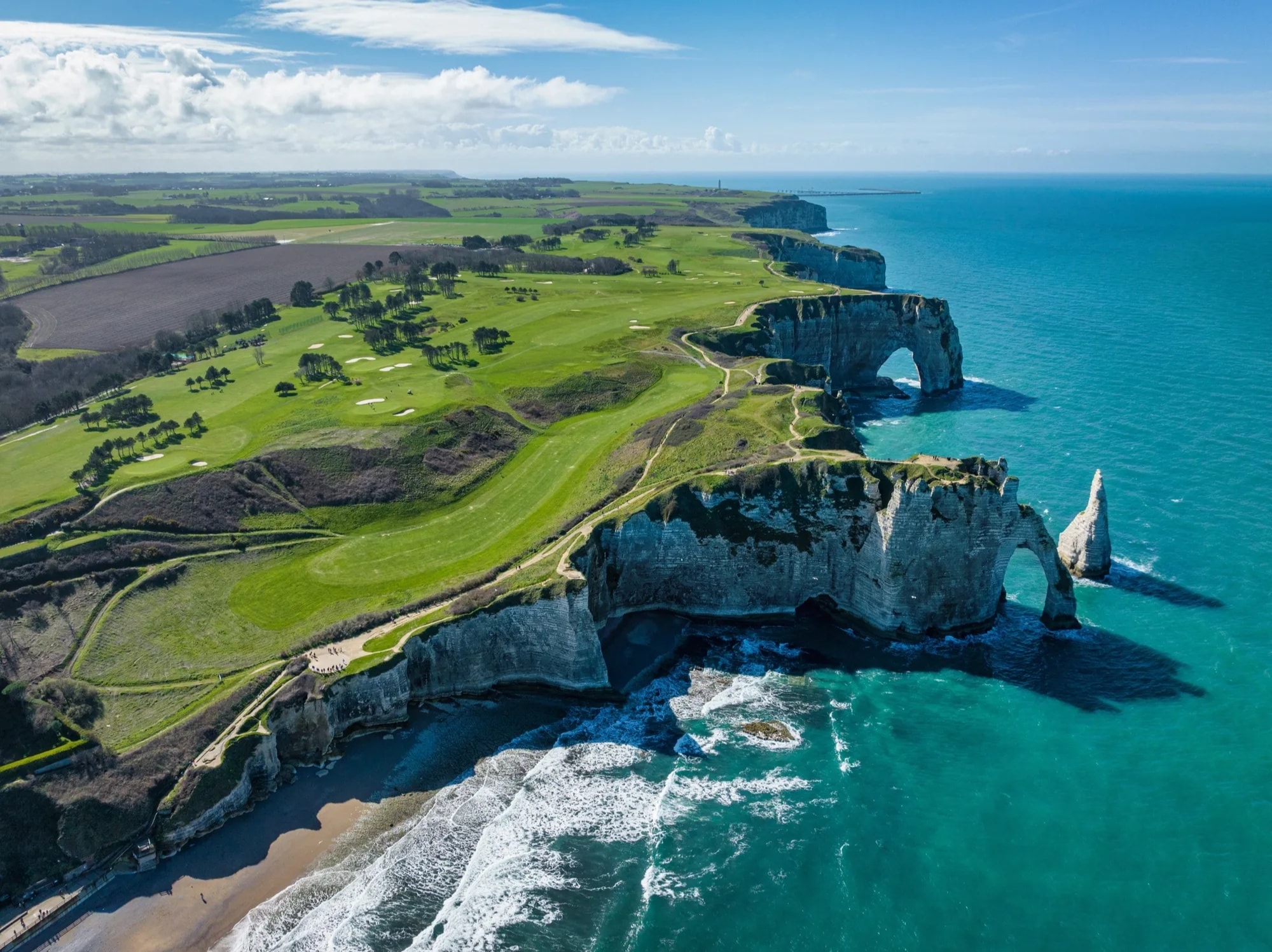 Normandy France chalk cliffs Etretat Atlantic coast