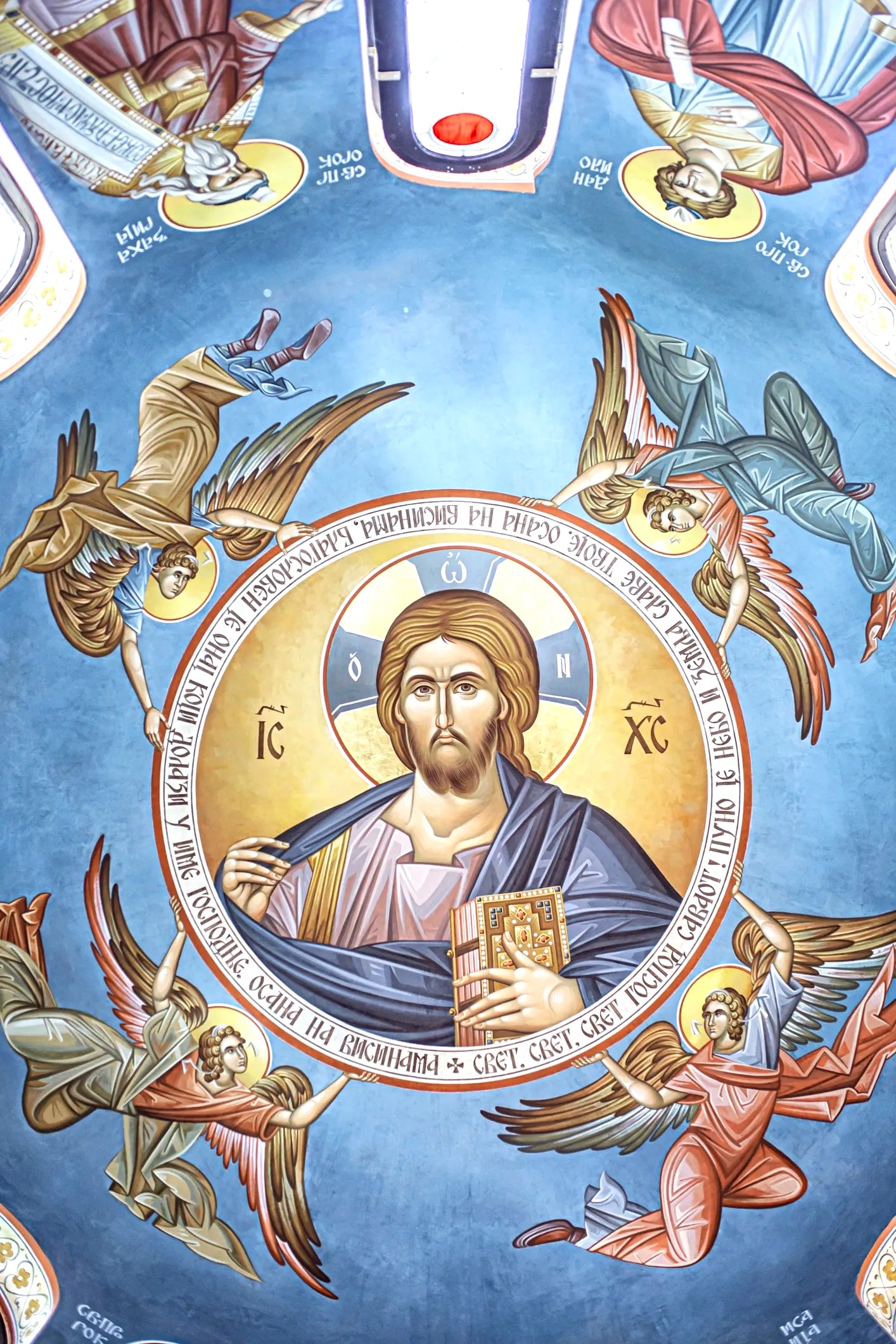 Ancient European cathedral fresco and architecture