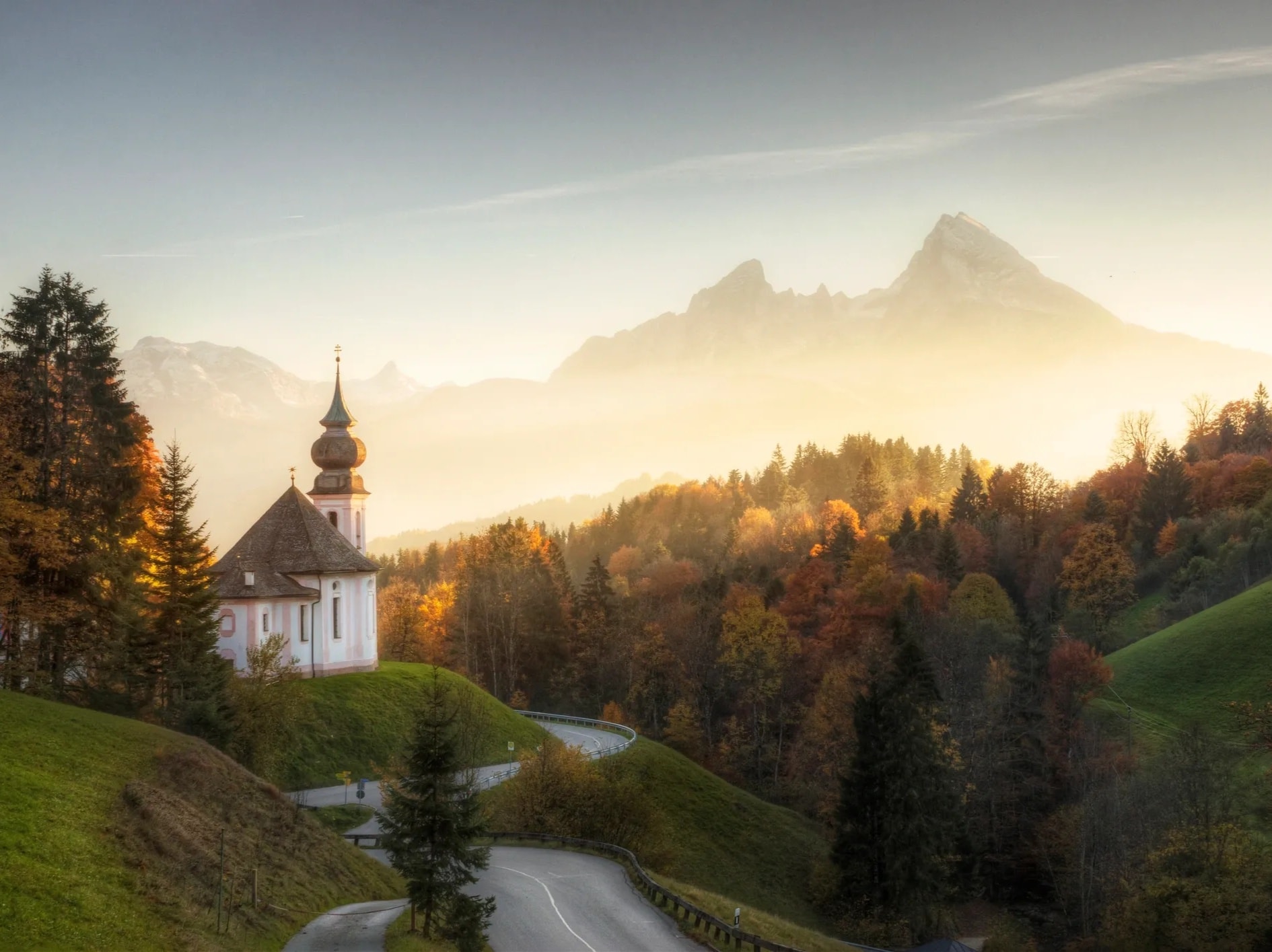Bavaria Germany alpine lake mountains autumn countryside