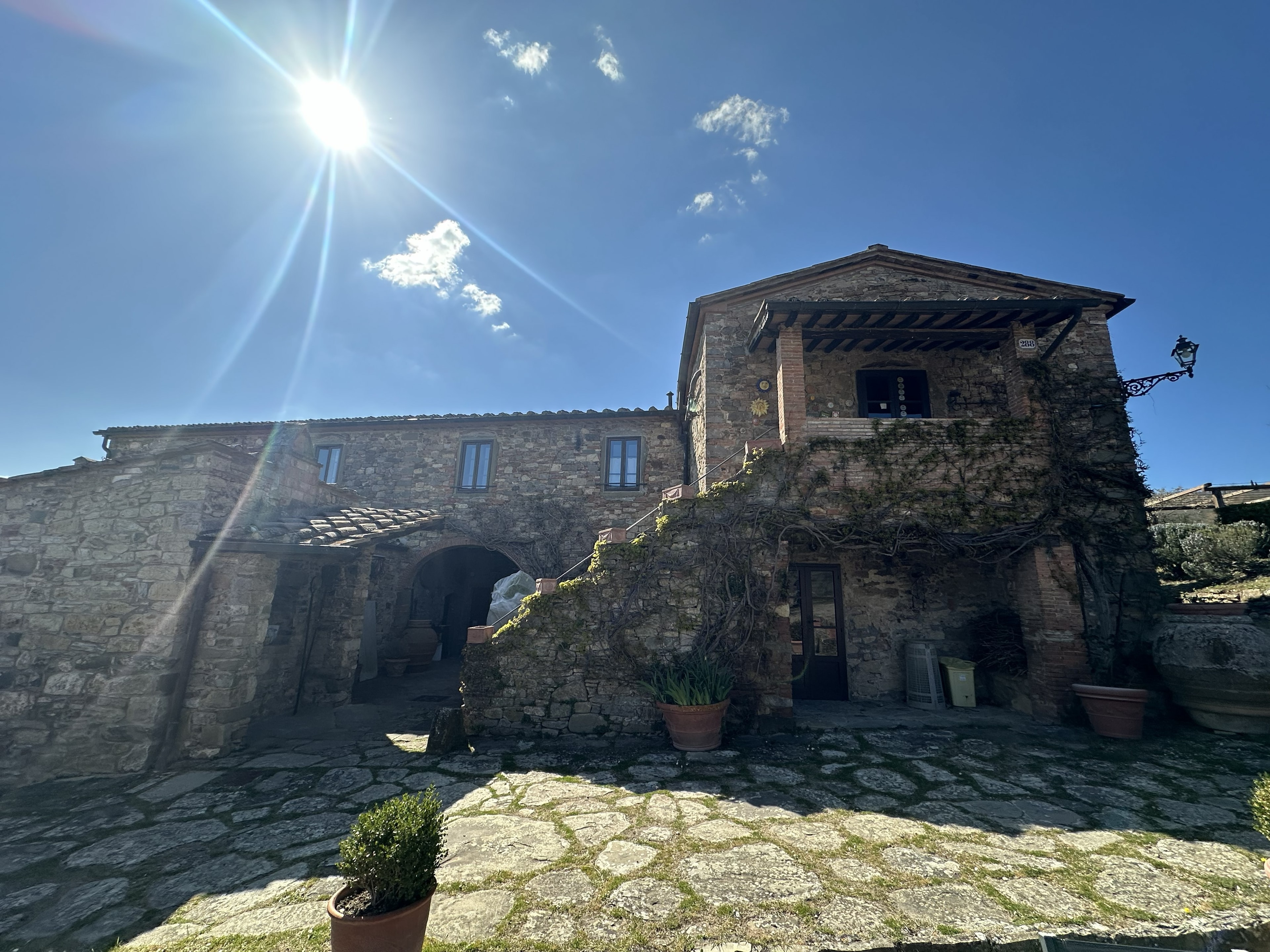 Swimming pool overlooking Tuscan hills at an agriturismo